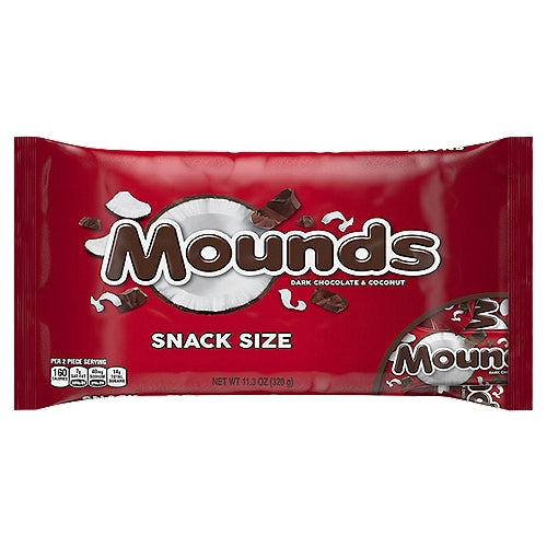 MOUNDS Dark Chocolate and Coconut Snack Size Candy Bars, 11.3 oz