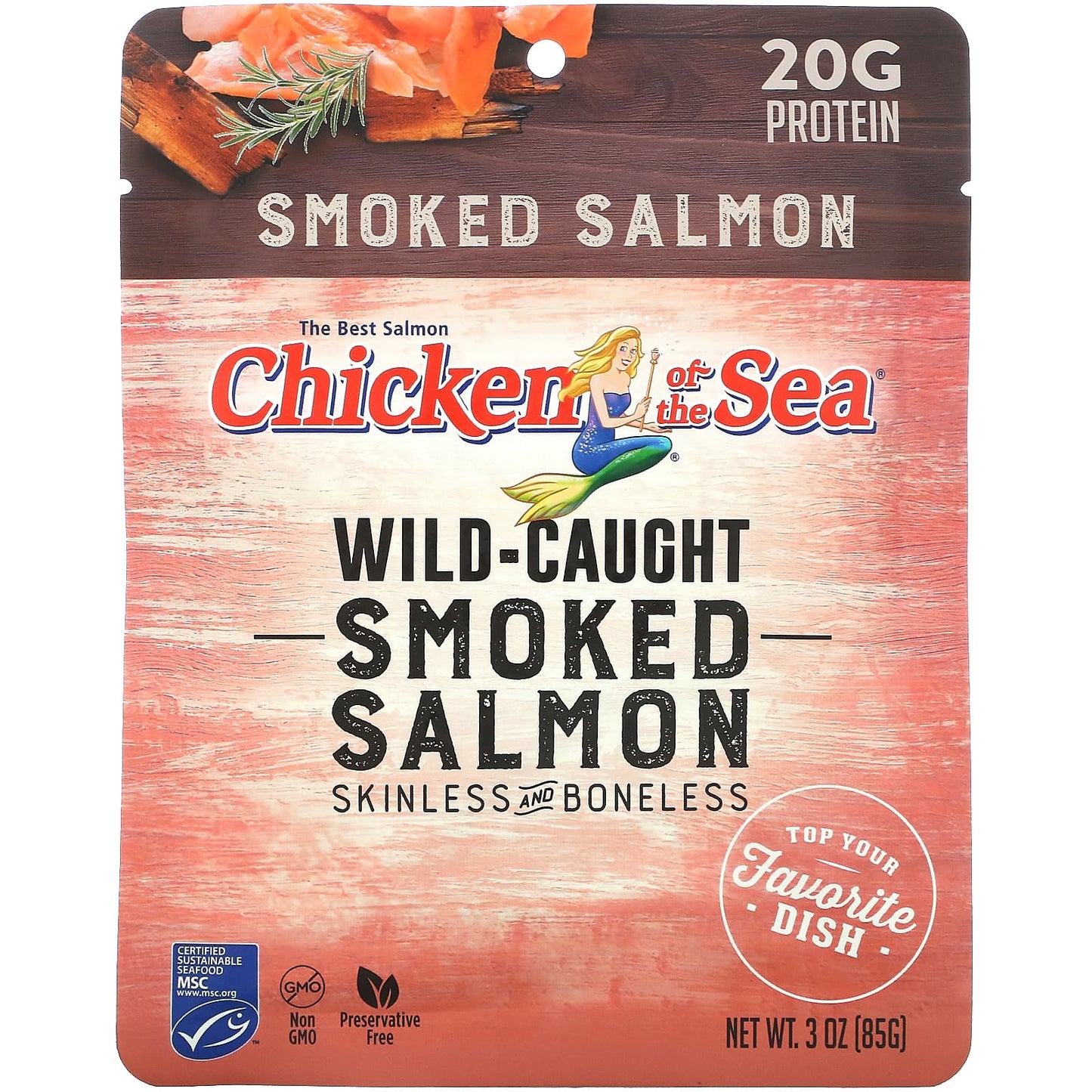 Chicken of the Sea, Wild-Caught Smoked Salmon, 3 oz (85 g)