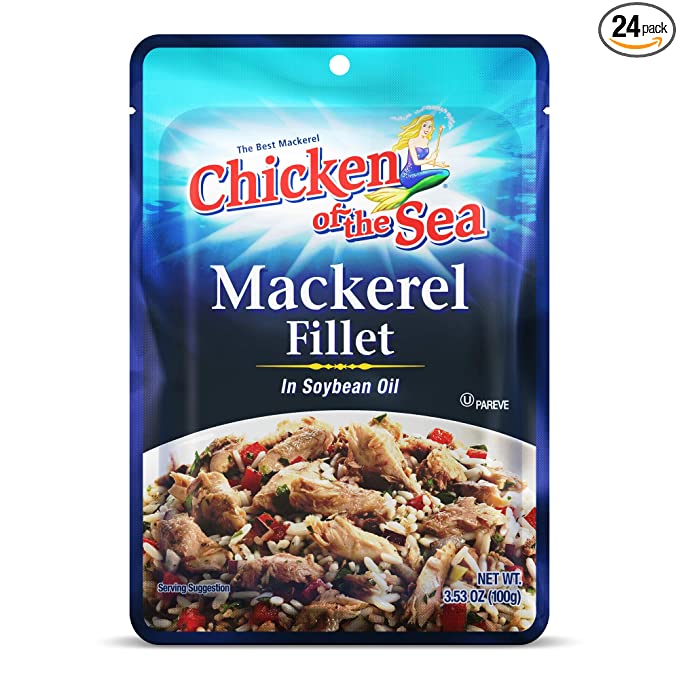 Chicken of the Sea Mackerel Wild Caught, 3.53 oz. Pouch - 10 PACK