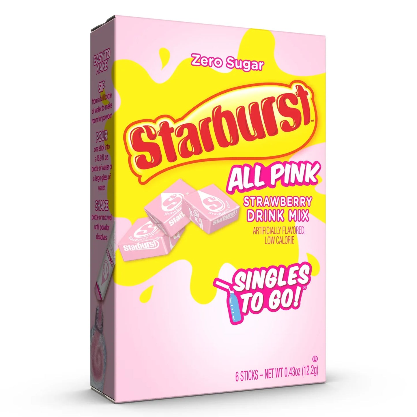 Starburst Singles To Go Strawberry Drink Mix, Low Calorie