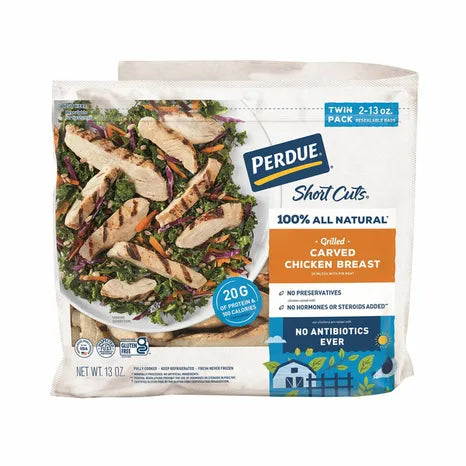 Perdue No Antibiotics Ever Grilled Carved Chicken Breast Strips - TWIN PACK - 26 OZ