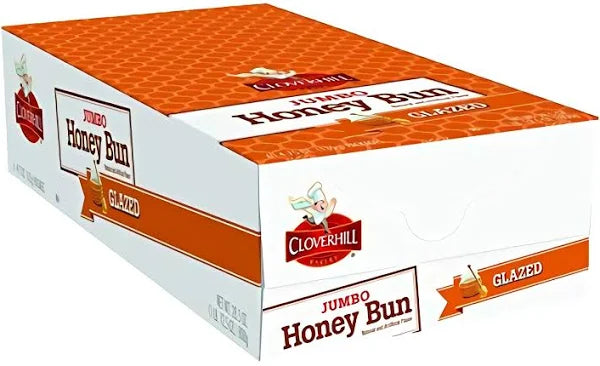 Cloverhill Jumbo Honeybuns, Glazed, Individually Packaged, Pack of 6