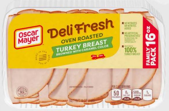 Oscar Mayer Deli Fresh Oven Roasted Turkey Breast Sliced Sandwich Lunch Meat Family Size