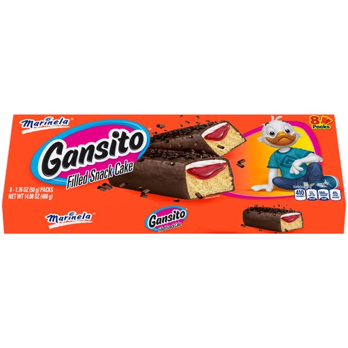 Marinela Gansito Box, Filled Snack Cakes, 8 count, 14.1 OZ