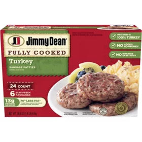 Jimmy Dean Fully Cooked Breakfast Turkey Sausage Patties (28.8 oz., 24 ct.)