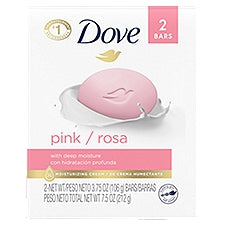 Dove Beauty Bar Gentle Skin Cleanser Pink 3.75 oz, 2 Bars