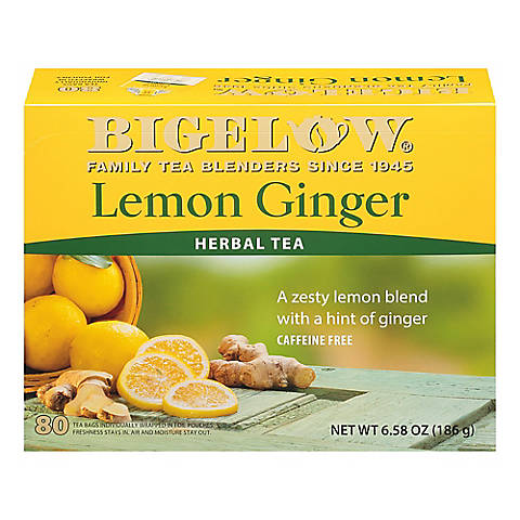 Coffee, Tea & Creamer Tea Bigelow Lemon Ginger Caffeine Free Herbal Tea, 80 ct.