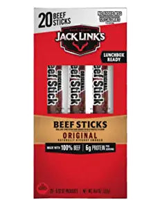 Jack Link's Beef Sticks, Original – Protein Snack, Meat Stick – 0.92 Oz. (20 Count)