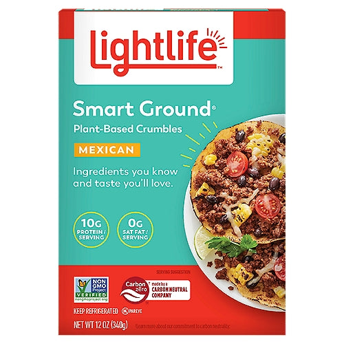 Lightlife Smart Ground Mexican Plant-Based Crumbles, 12 oz