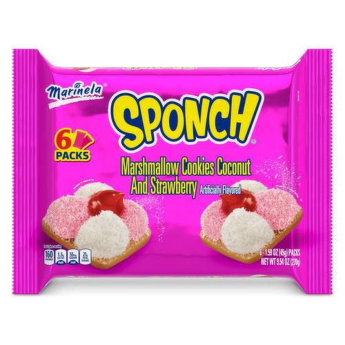 Marinela Sponch Marshmallow Cookie Packs, 6 count, 9.54 oz