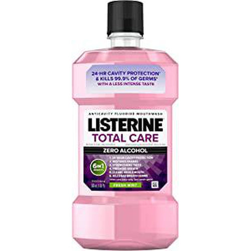 Listerine Total Care Alcohol-Free Anticavity Fluoride Mouthwash,Fresh Mint Flavor, 16.9 Fl Oz