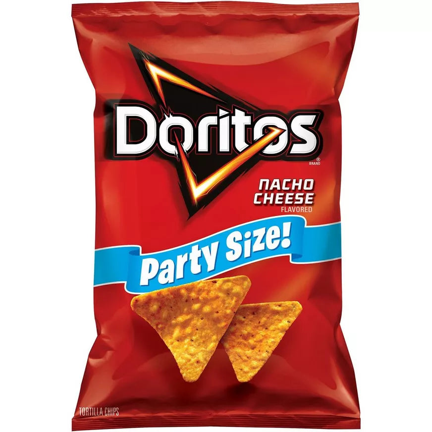 Doritos Nacho Cheese Flavored Tortilla Chips, Party Size, 18.5 oz Bag