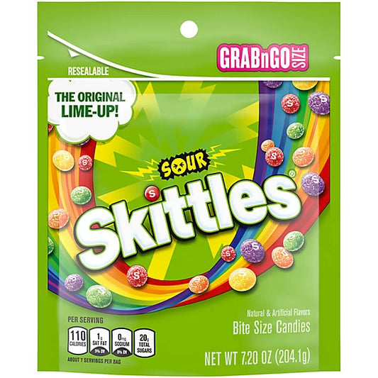 Skittles Sour Chewy Candy Grab N Go Bag - 7.2 Oz