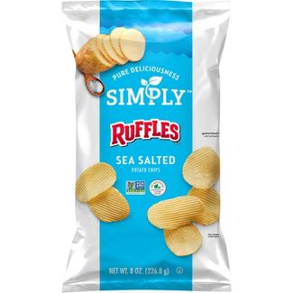 Simply Ruffles Sea Salted Potato Chips - 8oz