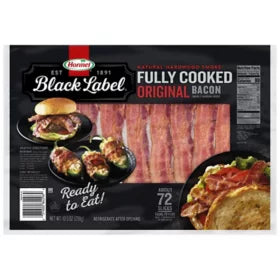 Hormel Black Label Fully Cooked Bacon  72 ct. -10OZ