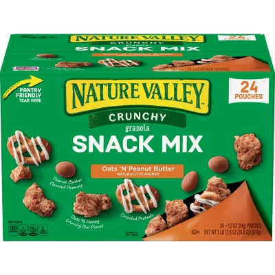 Nature Valley Crunchy Granola Snack Mix Oats N Peanut Butter 1.2oz - 24pk