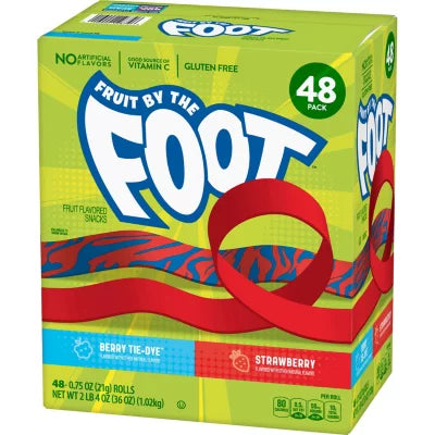 Fruit by the Foot Snacks, Berry Tie-Dye and Strawberry Variety Pack 48 ct.