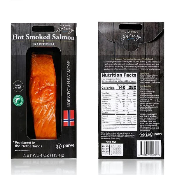 Hot Smoked Norwegian Roasted Salmon - Skin On, Black Pepper