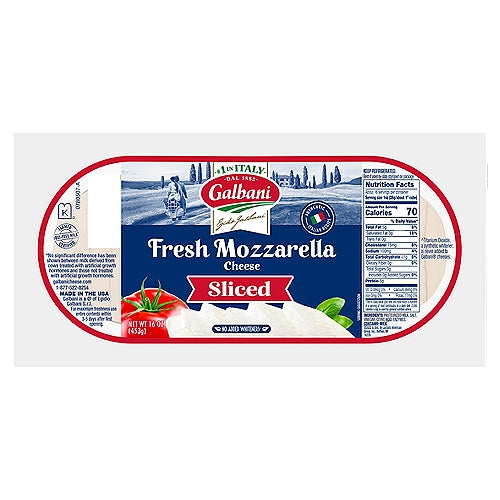 Galbani Sliced Fresh Mozzarella, Cheese, 16 Ounce