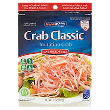 Trans Ocean Crab Classic Easy Shred Flake, Imitation Crab, 8
