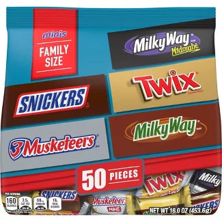 Snickers, Twix & More Minis Assorted Chocolate Candy Bars – 16 oz