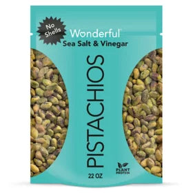 Wonderful Pistachios, No Shells, Sea Salt & Vinegar Flavored Nuts 22 oz.
