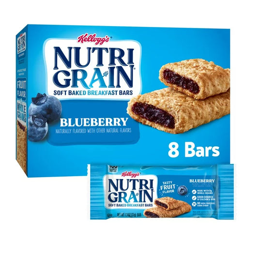 Nutri-Grain Blueberry Chewy Soft Baked Breakfast Bars, 10.4 oz, 8 Count
