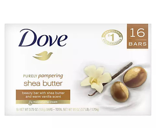 Dove Shea Butter Bar Soap 16x3.75 oz