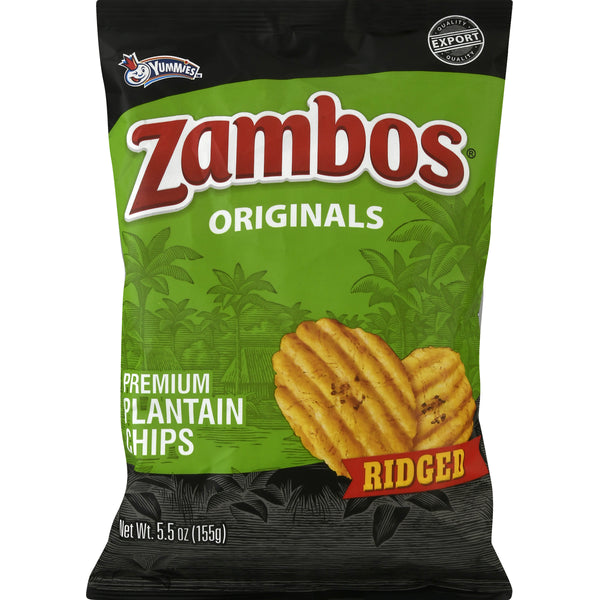 Zambos Plantain Chips, Originals, Ridged  Low Sugar • Cholesterol-Free 5.5 oz