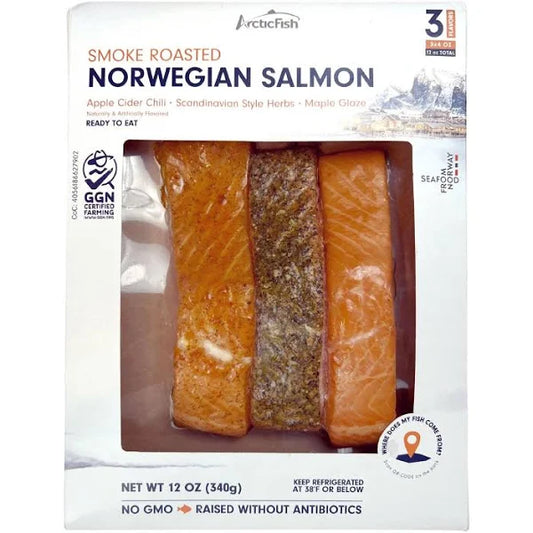 Arctic Fish Smoke Roasted Norwegian Salmon Trio (2 oz. packets, 3 pk.)